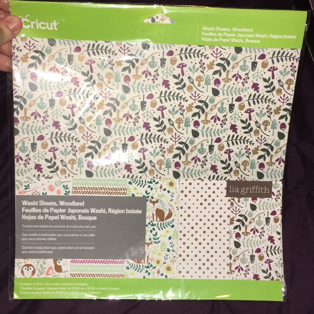 Cricut Washi Sheets, Woodland 5 - 12x12 sheets